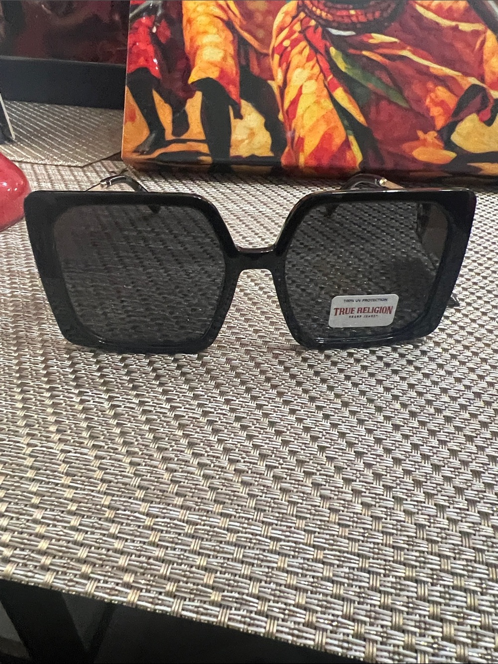 True Religion Black Oversized Square Women's Sunglasses